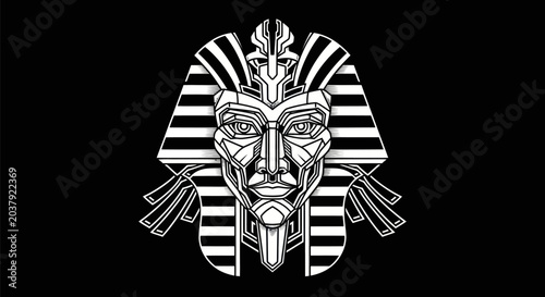 Foto Geometric pharaoh illustration on black background