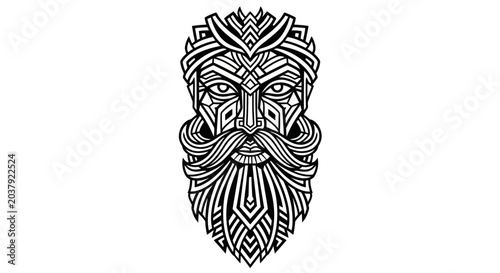 Geometric portrait design isolated