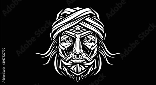 Geometric portrait graphic illustration