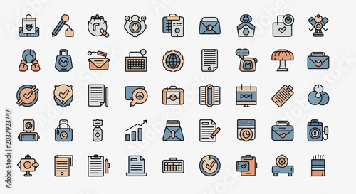Set of various colorful icons