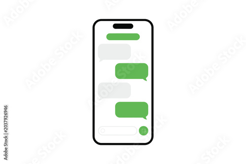 Modern chat bubbles on smartphone screen