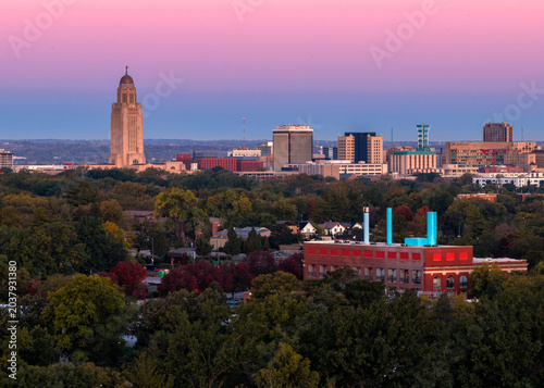 State Capitol Building at dawn; Lincoln, Nebraska