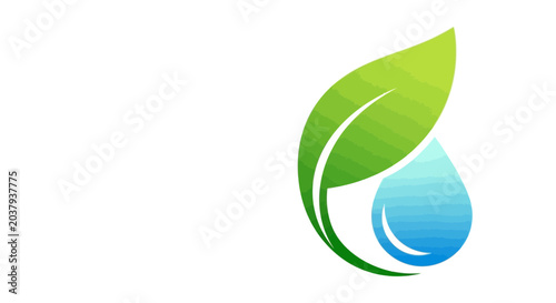 Eco Friendly Leaf Water Drop Logo