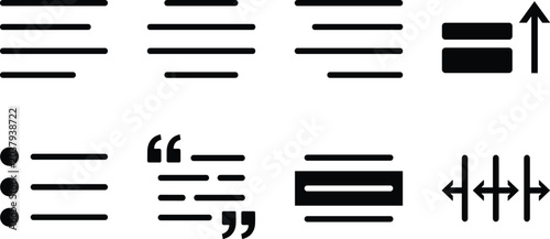 Canvas Print Text Formatting and Alignment Vector Icon Set, paragraph spacing indent list bul