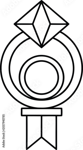 commitment device line art vector illustration on transparent background