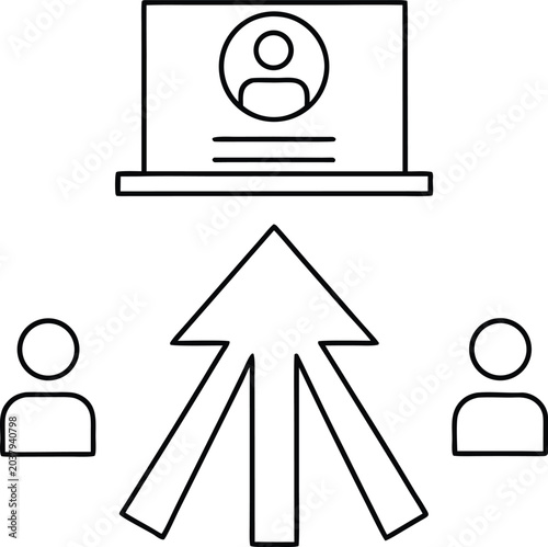 citizen portal line art vector illustration on transparent background
