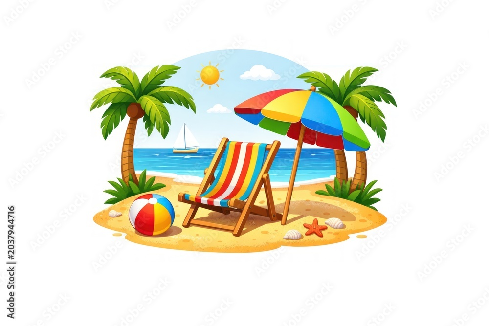 Obraz premium Tropical beach relaxation scene.