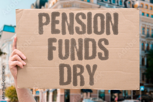Quadro em tela "Pension Funds Dry" Public retirement reserves depleting faster than replenished