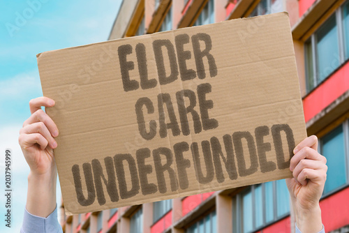 Fotografi "Elder Care Underfunded" Chronic shortfalls in elder care funding persist across nations