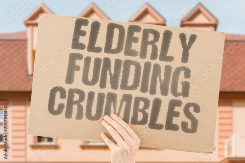 Quadro em tela "Elderly Funding Crumbles" Budgets for senior care erode faster than populations age