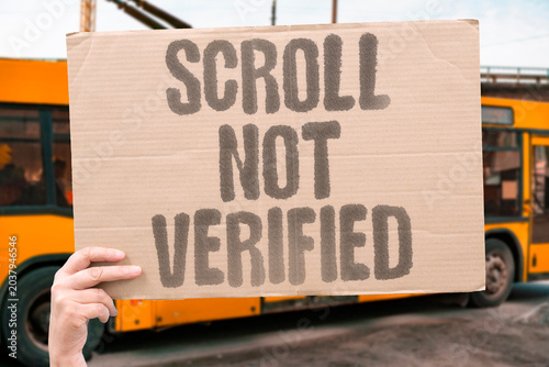 Cuadro en lienzo "Scroll Not Verified" Social feeds deliver unverified content constantly