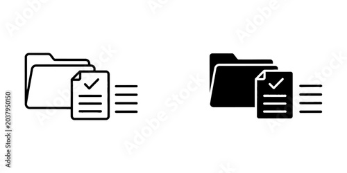Bild auf Leinwand Document folder management icon set with document management organization