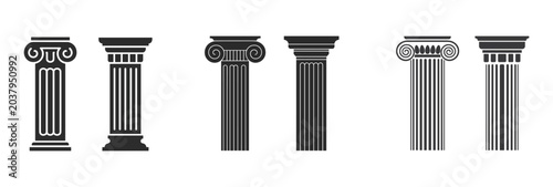 Fotografie Ancient Pillars Collection: A selection of classical architectural columns, showcasing ionic and corinthian styles