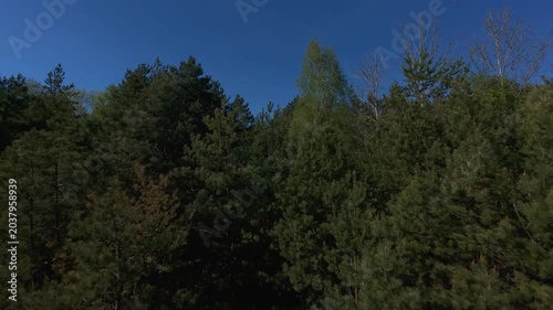FPV Drone Aerial Flight Over Forest and Agricultural Fields
