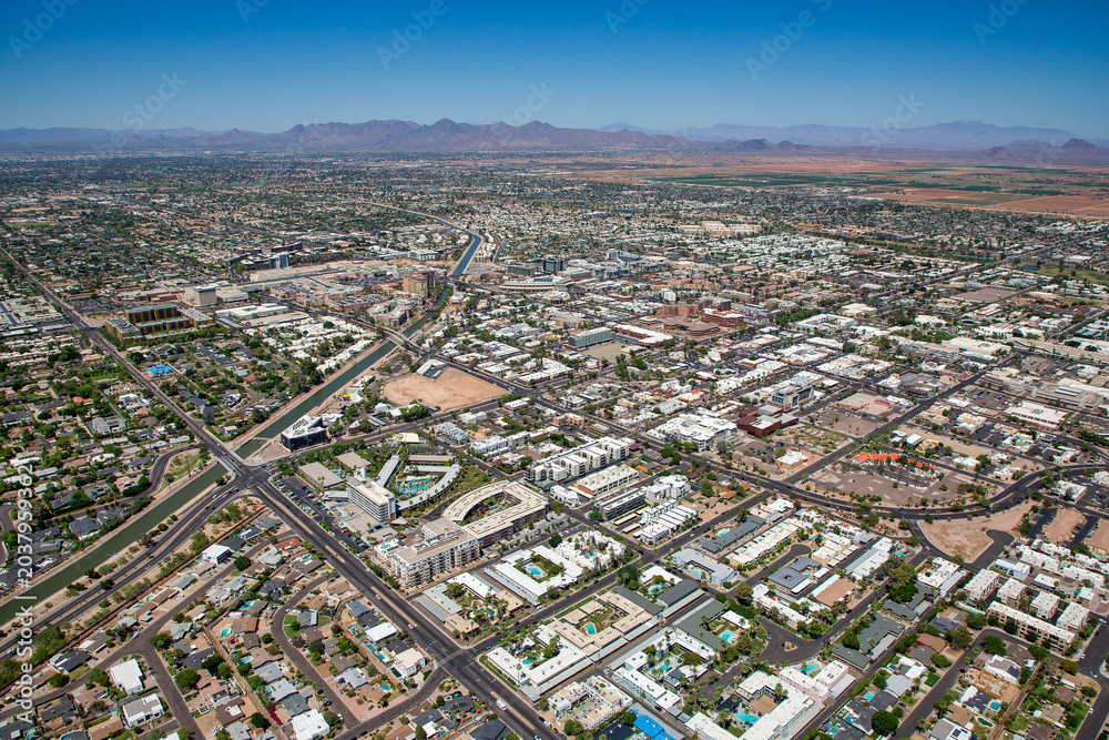 Obraz premium Old Town Scottsdale, Arizona aerial view