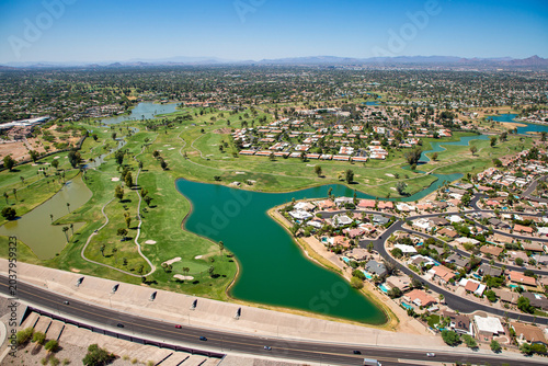 Indian Bend Wash, a greenbelt for flood control in Scottsdale, Arizona