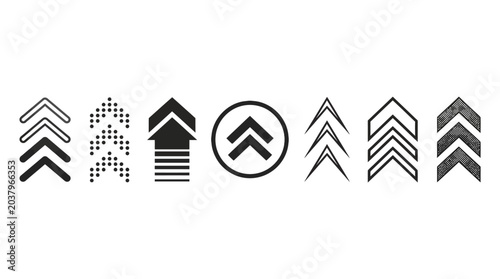 Fotografi Diverse upward arrow vector icons