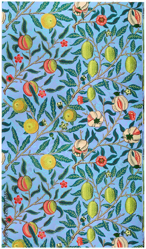 Obraz na płótnie William Morris Fruits Vintage Textile — Graphic Design Fruits Pattern