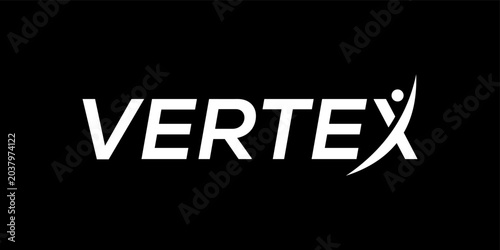 Tableau sur toile wordmark vertex logo design, typography text vertex logo design