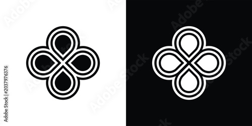 Schilderij op canvas Concentric Flower Symbol: A stylized floral motif with concentric loops
