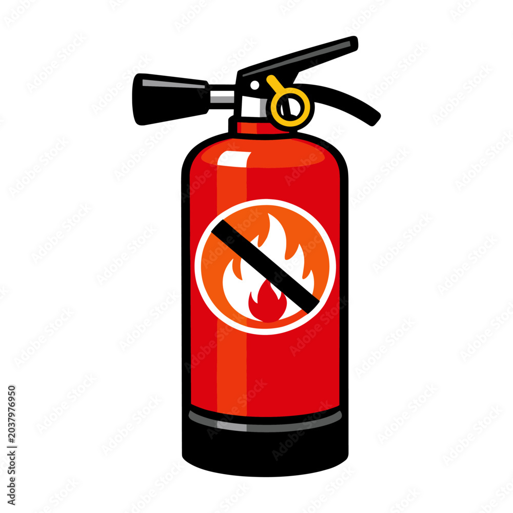 Obraz premium Fire extinguisher icon providing an essential tool for safety, fire prevention, and protection in case of emergency