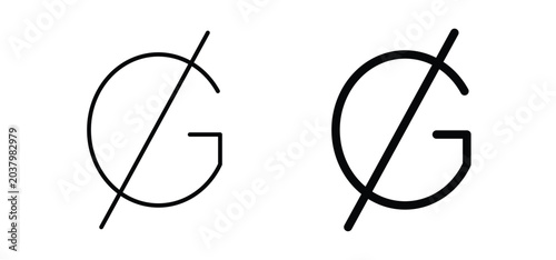 Foto Guarani sign vector icon set black filled and outlined style.