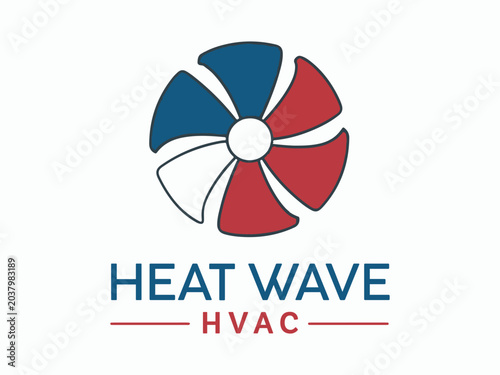 Heating Cooling Simple Design Logo