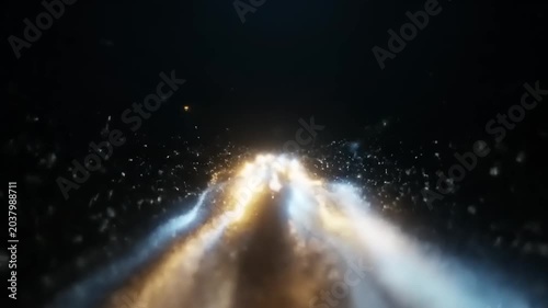 A stunning astronomical event unfolds with vibrant light exploding in space