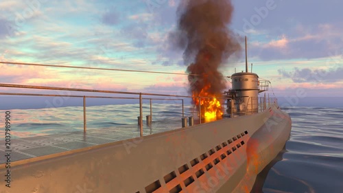 潜水艦　3DCGレンダリング
