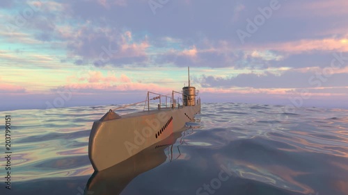 潜水艦　3DCGレンダリング
