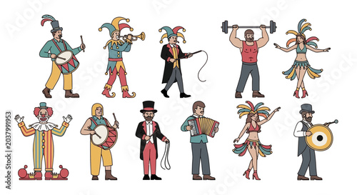 Foto Circus Performers and Carnival Entertainers Character Collection