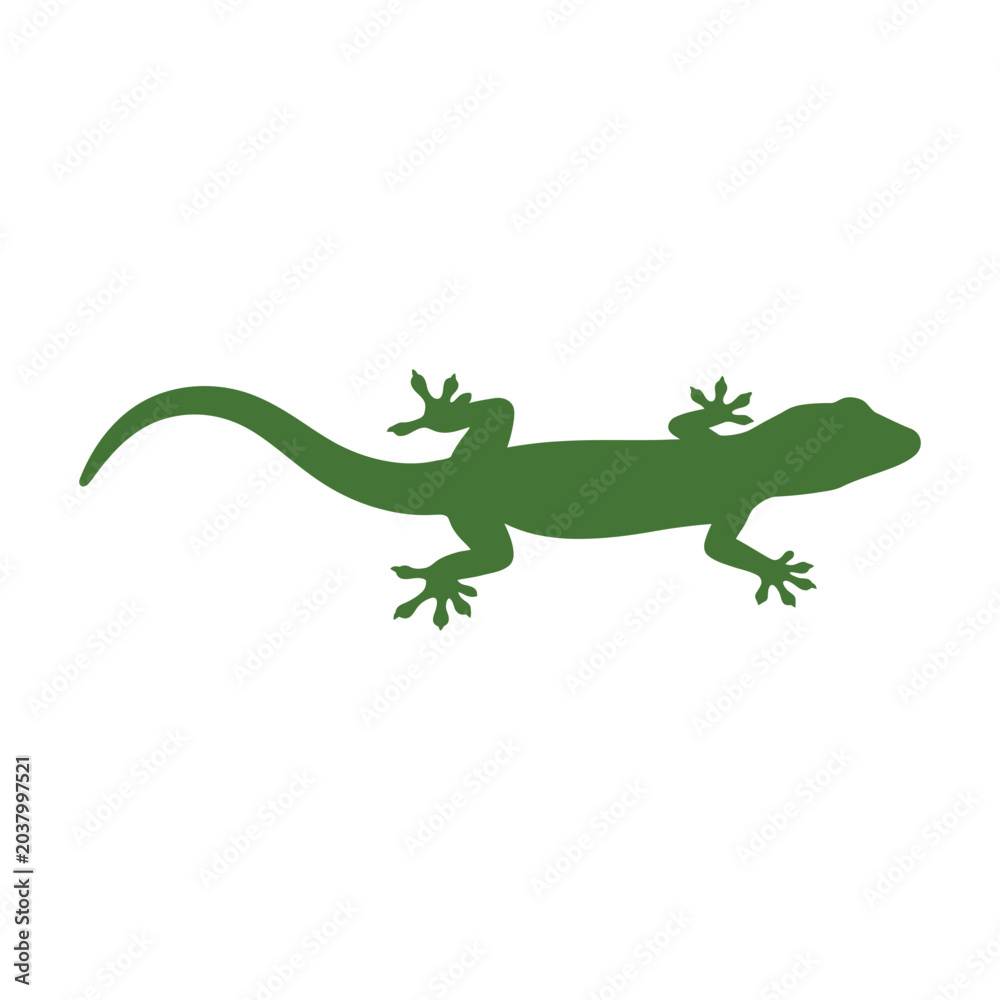 Fototapeta premium Lizard Silhouette Vector Illustration for Nature and Wildlife Design