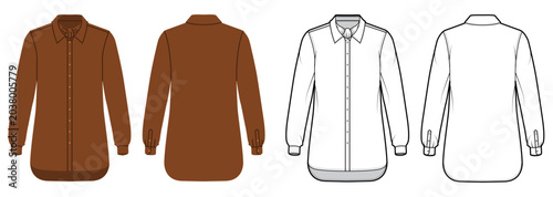 Tablou pe pânză Ascot Minimal shirt with clean construction, structured collar and button closure with long sleeves and smooth silhouette