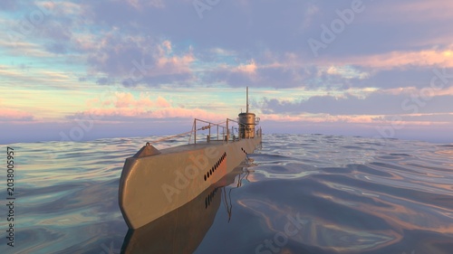 潜水艦　3DCGレンダリング
