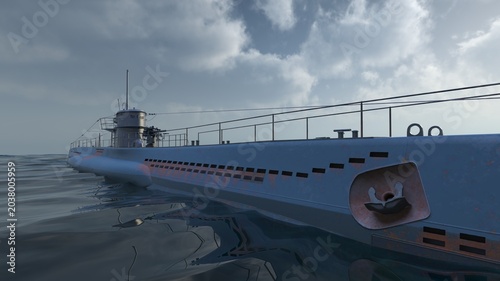 潜水艦　3DCGレンダリング