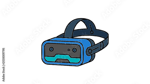 VR Headset Flat Vector Illustration