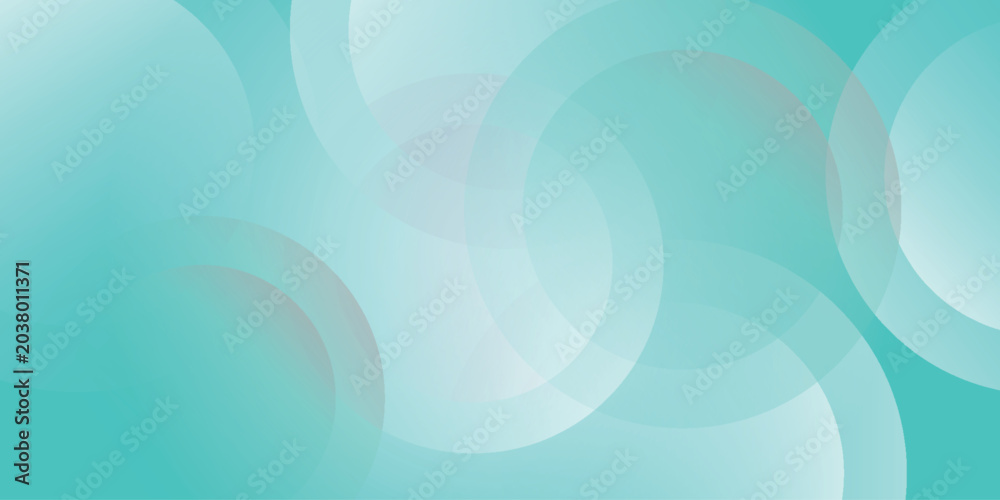Fototapeta premium Subtle green minimalist background with overlapping transparent geometric shapes. Modern glowing circle style background concept. Vector illustration VOL. 3