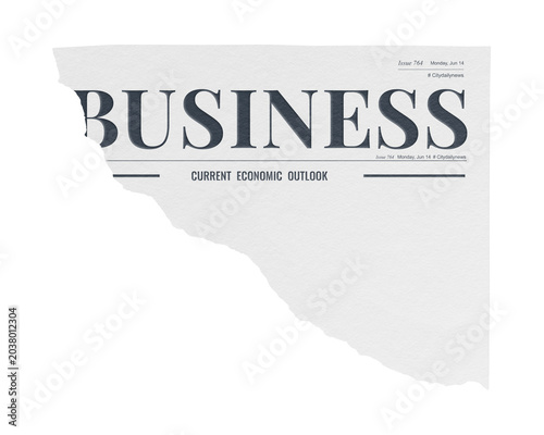 Obraz na płótnie Minimal business png ripped newspaper sticker, modern nameplate design, transpar