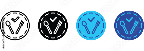 Casual Dining banner web icon line outline color vector illustration