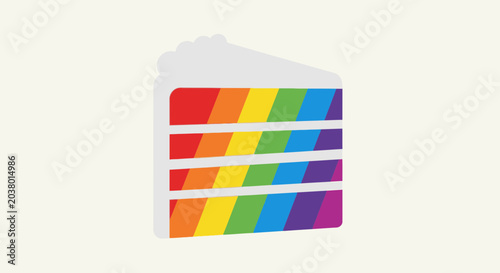 Rainbow Cake Slice LGBTQ Pride Concept Illustration