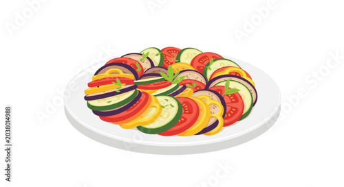 Ratatouille Vegetable Dish Illustration