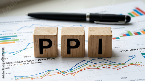 Wooden blocks with PPI on financial chart