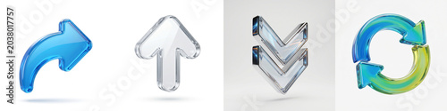 3d arrow icon on white background