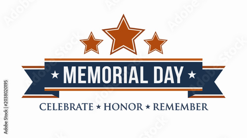 Photos Memorial Day Vector Graphic Design Celebrate Honor Remember Stars Ribbon For Com
