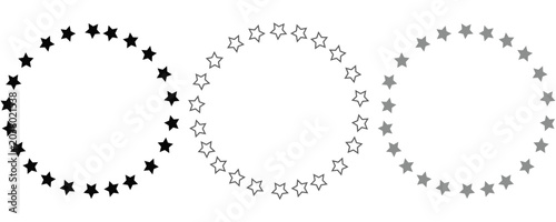Quadro su tela Star in circle icon set