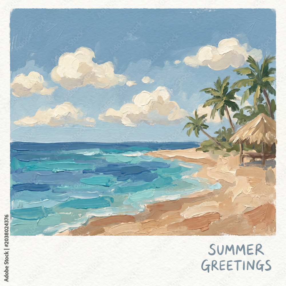 Fototapeta premium tropical beach with palm trees