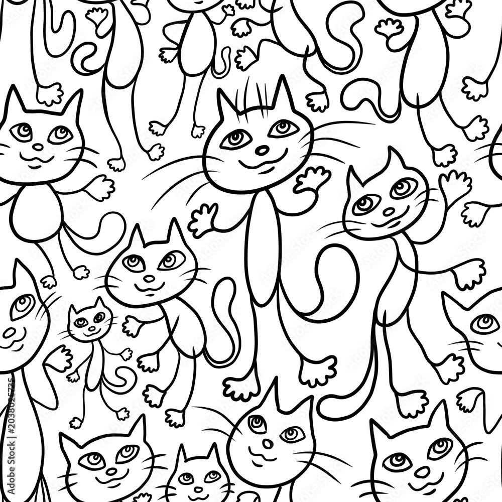 Fototapeta premium seamless pattern with cats