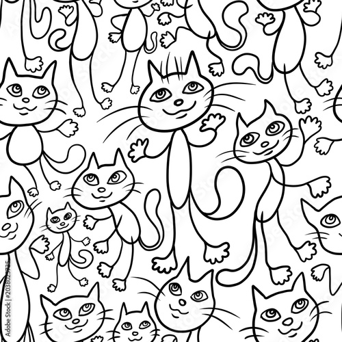 seamless pattern with cats