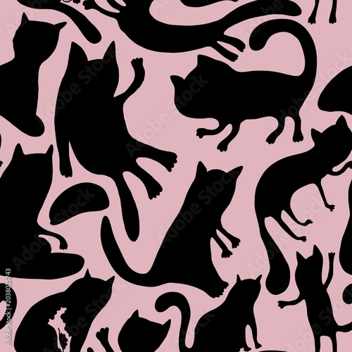 seamless pattern with cats