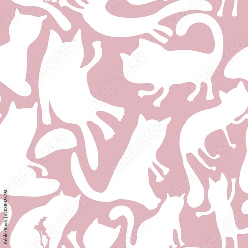 seamless pattern with pink flamingos